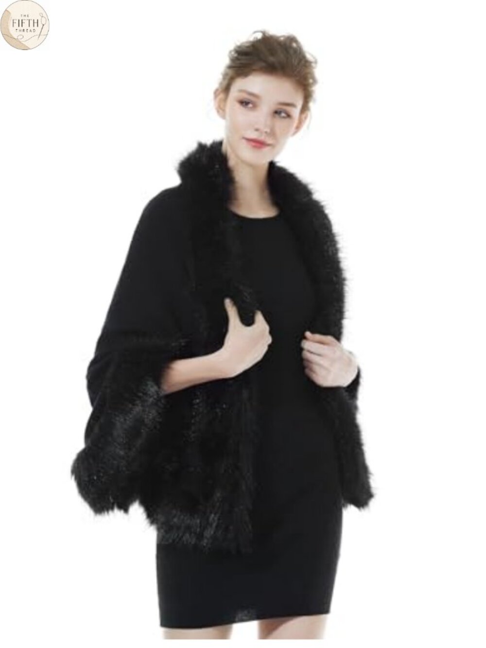 Faux Fur Shawl Wrap Stole Shrug Bridal Winter Wedding with Hook